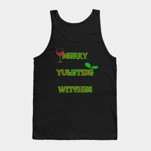 Merry Yuletide Witches, Christmas sweater style Tank Top